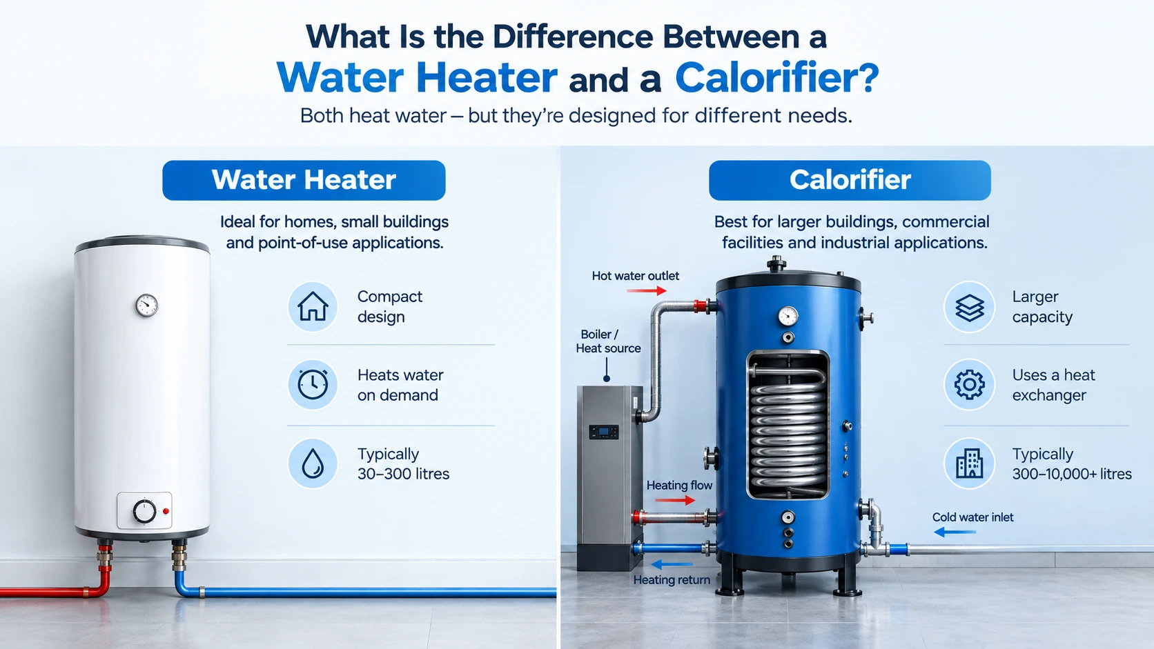Water Heater and a Calorifier